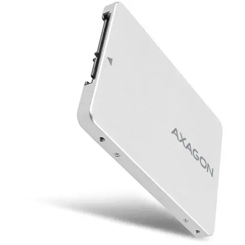 Adaptor Axagon M.2 SSD - SATA III SSD, 2.5inch, Suport SSD pana la 80 mm, Aluminiu (Alb)