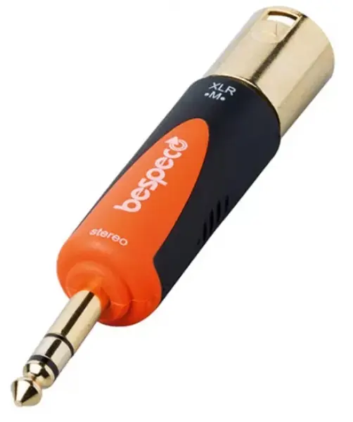Adaptor Bespeco - SLAD515, 6,3 mm - XLR, negru/portocaliu