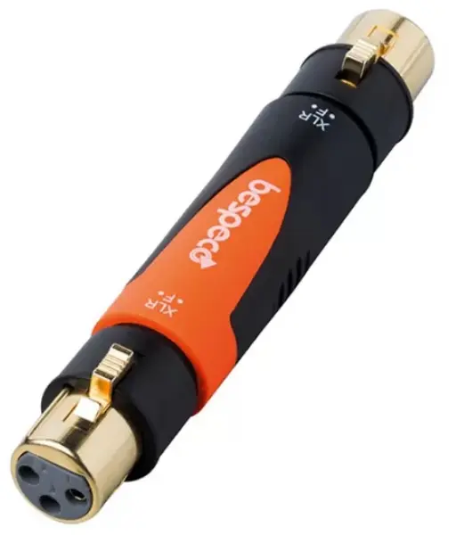 Adaptor Bespeco - SLAD525, XLR - XLR, negru/portocaliu