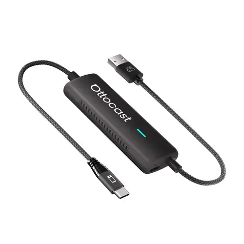 Adaptor CarPlay Wireless Ottocast Mirror Touch control tactil bidirectional, Plug & Play (Negru)