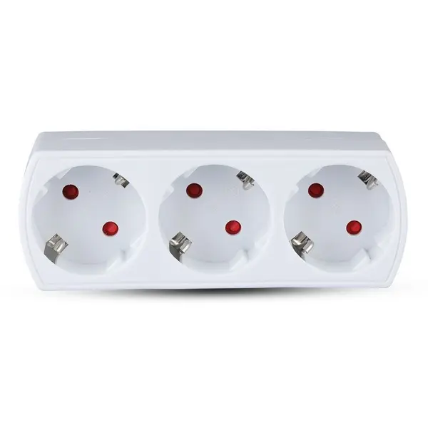 Adaptor cu 3 prize 16A, 3680W maxim, V-TAC SKU-8789