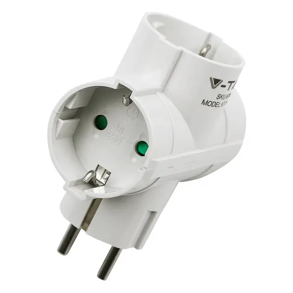 Adaptor cu 3 prize Schuko 16A/3680W V-Tac SKU-8786