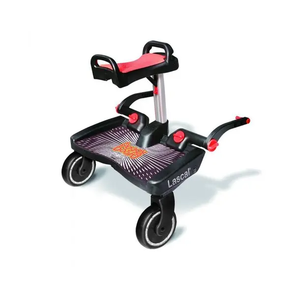 Adaptor de carucior pentru al doilea copil Lascal - Cu scaun, maxi, saddle, Negru si Rosu