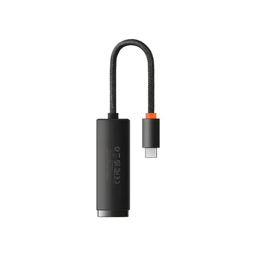 Adaptor de Retea Extern, Baseus BS-OH004 Lite Series, USB Type-C la RJ45 Gigabit Ethernet, Negru