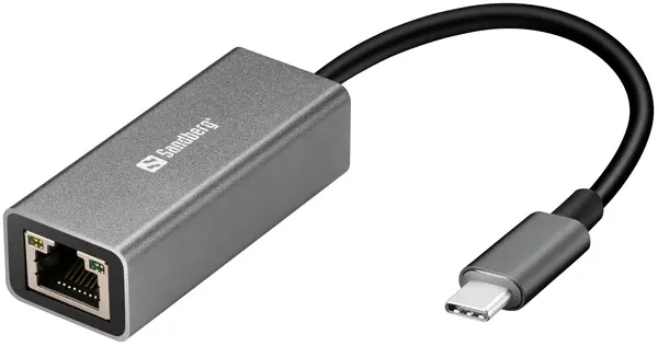 Adaptor de rețea Sandberg - 136-04, USB-C/RJ45, 1000Mbps, gri