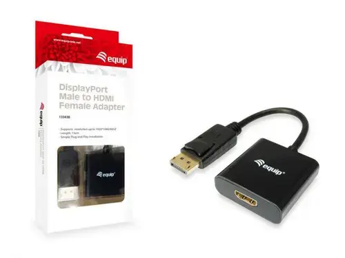Adaptor EQUIP 133438, DisplayPort - HDMI, 45x16x250mm