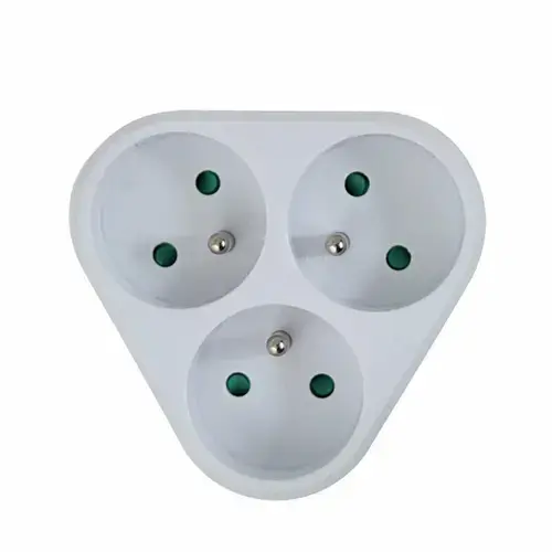 ​Adaptor Esperanza ELK303W, triplu stecher, forma rotund (Alb)​