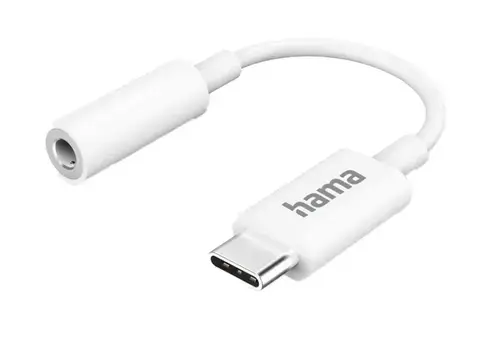 Adaptor Hama 201524, USB-C - Jack 3.5 mm (Alb)