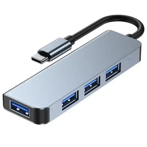 Adaptor HUB aluminiu 4-in-1 Tech-Protect V1 USB Type-C - 4x USB 3.0, Gri
