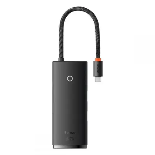 Adaptor HUB Baseus Lite, 5 porturi, USB-C - 3x USB 3.0, 1x HDMI, 1x USB-C PD 100W, Negru
