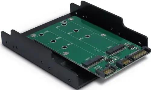 Adaptor Inter-Tech KT005B 3.5 inch 1x SATA Male - 2x M.2 SATA SSD