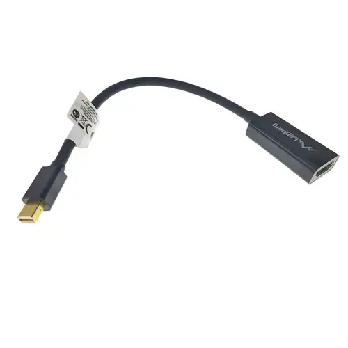 Adaptor Lanberg 40868, miniDisplayPort tata la HDMI mama, lungime 20 cm , rezolutie maxima pana la 1920 x 1200 (1080p) la 60 Hz, Negru