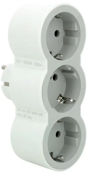 Adaptor Legrand - 694518, 3 prize, 3680 W, 230 V, 16 A, alb-gri