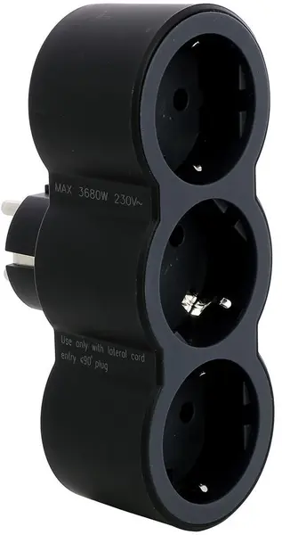 Adaptor Legrand - 694519, 3 prize, 3680 W, 230 V, 16 A, negru-gri
