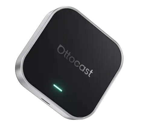 Adaptor multimedia Ottocast E2 3-in-1 Wireless CarPlay & Android Auto, AI Box, Dual Wi-Fi, CloudSIM, Bluetooth 5.0 (Negru)