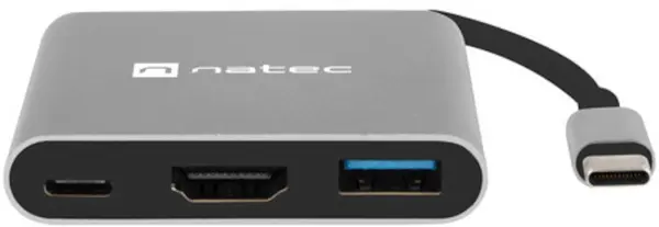 Adaptor Natec - Fowler Mini, USB-C/USB 3.0, HDMI, USB-C, gri