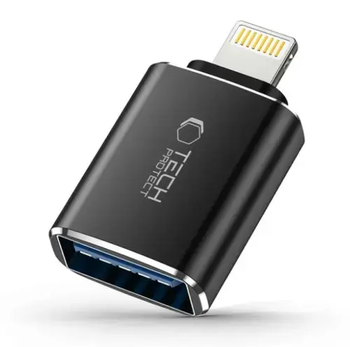 Adaptor OTG Lightning - USB-A Tech-Protect Ultraboost, Negru