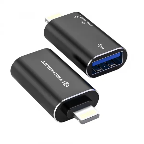 Adaptor OTG Lightning - USB-A Techsuit A18 AluVoltX, Negru