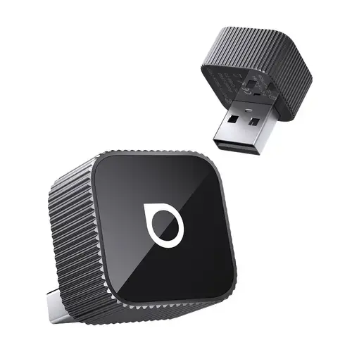 Adaptor Ottocast Mini Cube 3.0 2025 Wireless CarPlay si Android Auto, Plug and Play 2-in-1 (Negru)