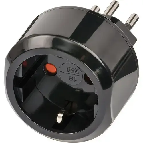 Adaptor priza Brennenstuhl 1508642, 10 A, 250V, EU-Elvetia (Negru)