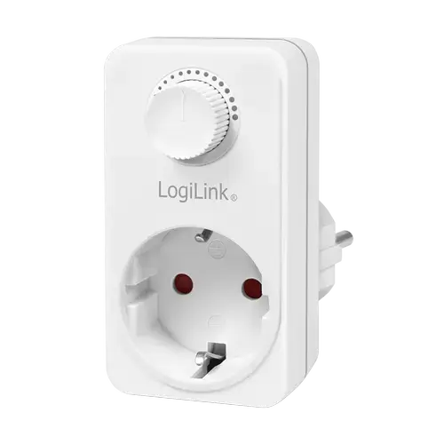 Adaptor priza LogiLink PA0151, functie de ajustare luminoasa, 1 priza, indicator LED, IP20, Alb