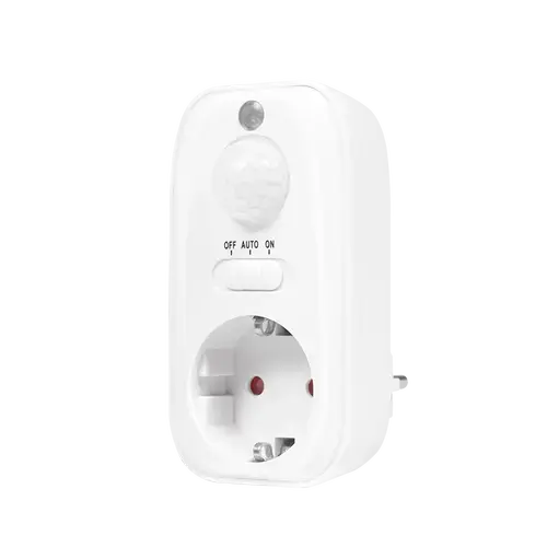 Adaptor priza LogiLink PA0248, senzor de miscare PIR detector zi/noapte, 1 priza, IP20, Alb