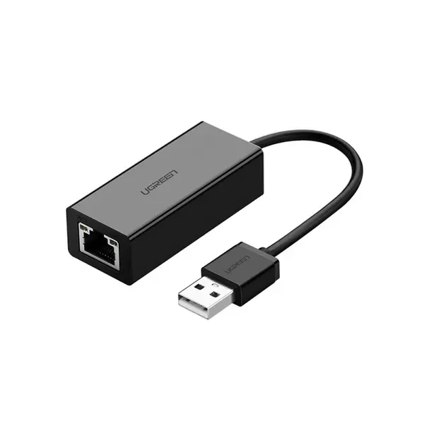 ADAPTOR RETEA Ugreen, "CR110" USB 2.0 to Gigabit RJ-45 10/100 Mbps Adapter, LED, negru "20254"