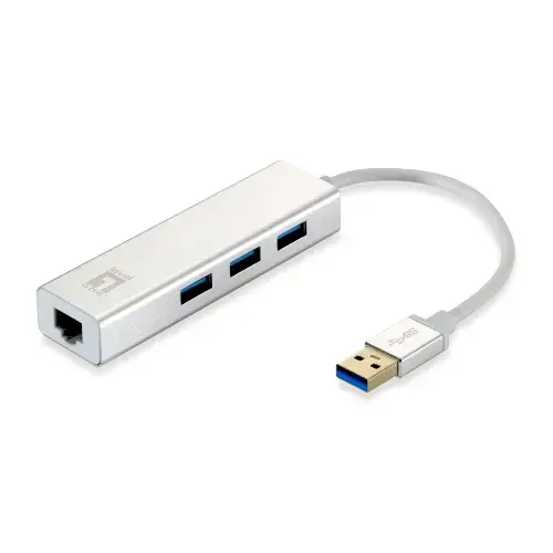 Adaptor retea USB LevelOne Gigabit, 120x120x25mm, Argintiu