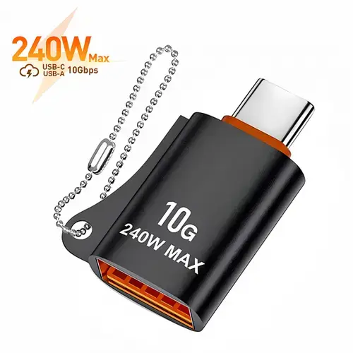 Adaptor Techsuit A1, USB-C - USB-A (Negru/Portocaliu)