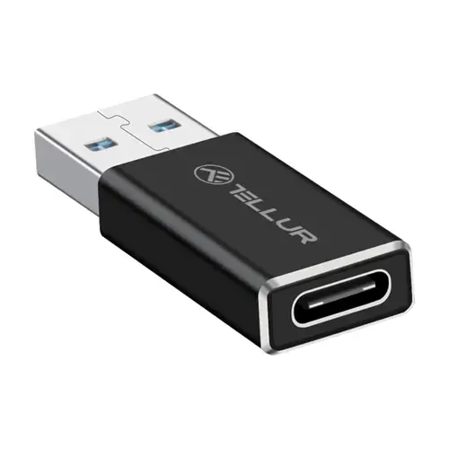 Adaptor Tellur USB-A tata la USB-C mama, aluminiu