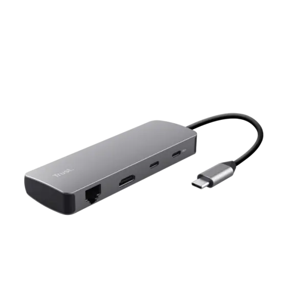 Adaptor Trust Dalyx 8 in 1, gri Adaptor Trust Dalyx 8 in 1, gri