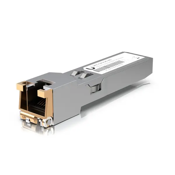 Adaptor Ubiquiti – UACC-CM-RJ45-MG, SFP+/RJ45, până la 10 Gbps, gri