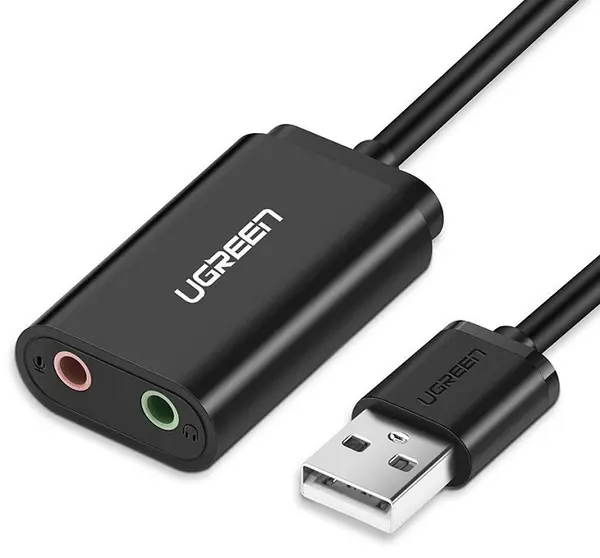 Adaptor Ugreen - US205, USB2.0/3.5mm, negru