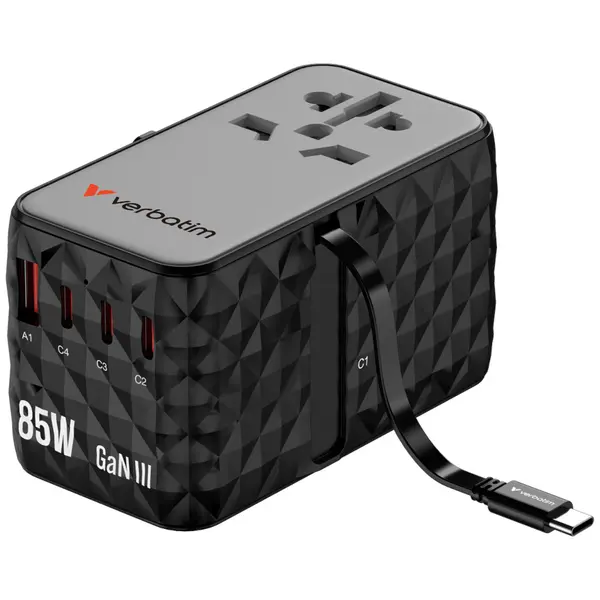 Adaptor Universal Verbatim GaN III Travel 85W
