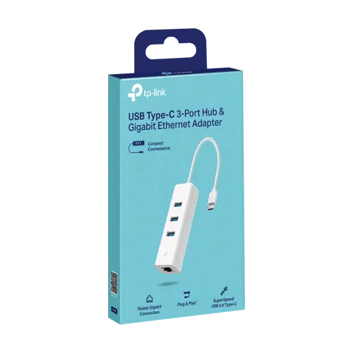 Adaptor USB Type-C la RJ45 Gigabit, 3 x USB 3.0 - TP-Link UE330C