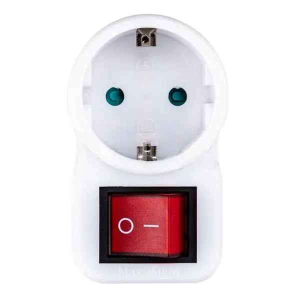 Adaptor V-tac, priza cu intrerupator bipolar, 16A, 250V, SKU-8841