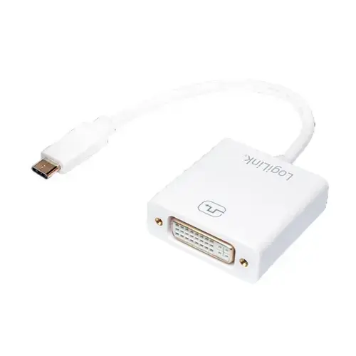 Adaptor video Logilink UA0245A, USB-C 3.1 la DVI, Alb
