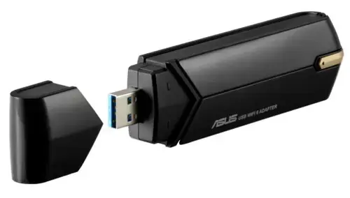 Adaptor Wireless ASUS USB-AX56, WiFi 6, Dual Band, 2 Antene externe (Negru)
