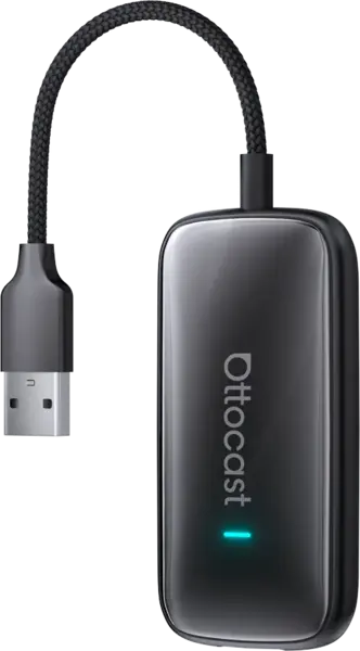 Adaptor Wireless Auto Ottocast All-in-One CarPlay & Android, Play2Video Ultra, dispozitiv de streaming auto Plug & Play (Negru)