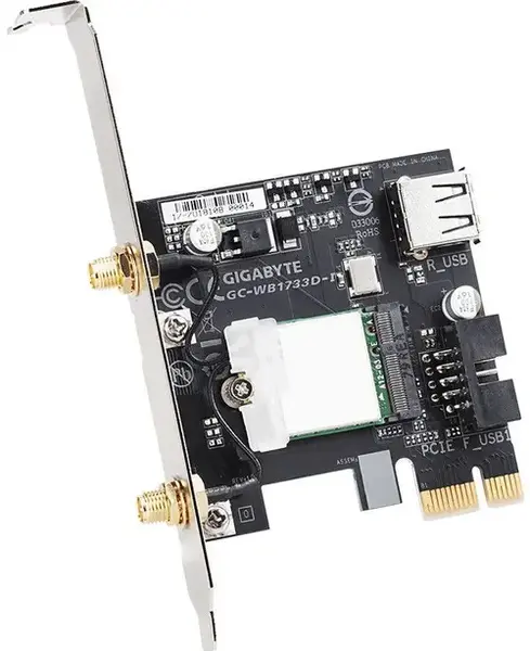 Adaptor Wireless Gigabyte GC-WB1733D-I, PCIe, 1733 Mbps, Dual Band, Bluetooth 5