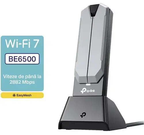 Adaptor Wireless TP-Link Archer TBE400UH, BE6500, Tri-Band, Wi-Fi 7, MLO