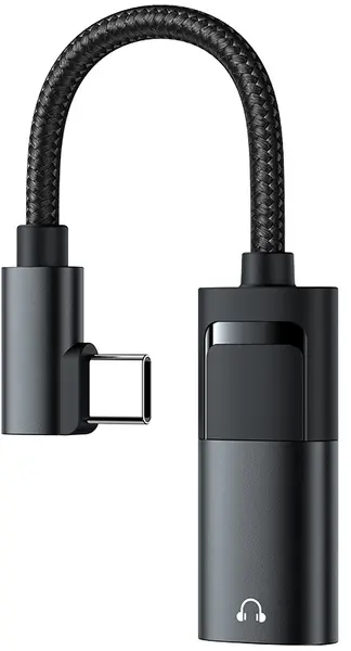 Adaptor Xmart - USB-C/jack 3.5 mm/USB-C, negru