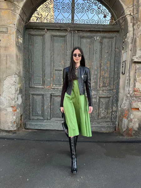 AdaRose Rochie verde bumbac - XS INTL