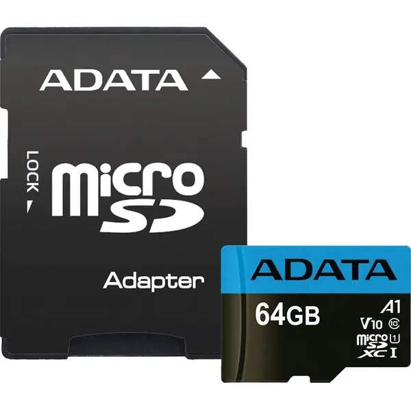 Adata Card de memorie ADATA Premier, MicroSDXC, 64 GB, UHS-I, Class 10 + Adaptor