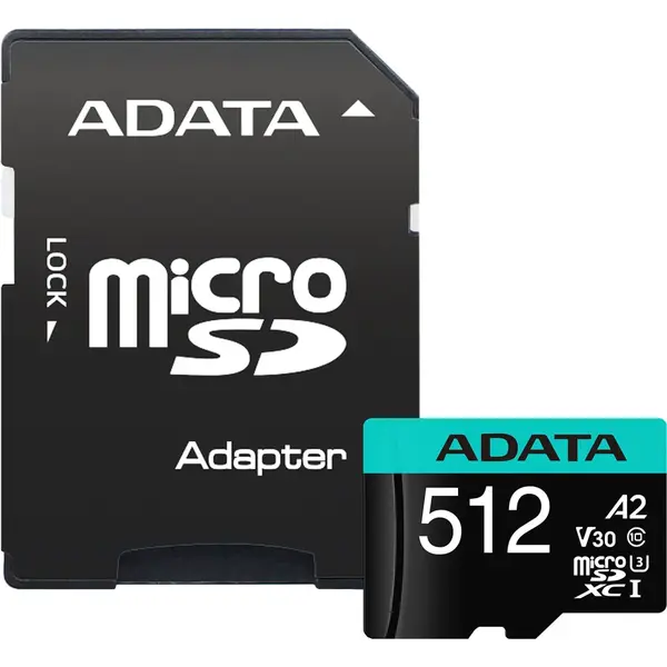Adata Card de memorie ADATA PremierPRO, MicroSDXC, 512 GB, UHS-I U3 + Adaptor