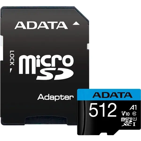 Adata Card MicroSD ADATA, 512 GB, MicroSDXC, clasa 10, standard UHS-I U1, Adaptor SD inclus
