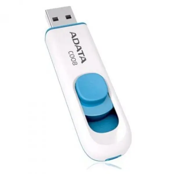 Adata Flash USB Adata Classic C008 64 GB, retractabil, alb si albastru