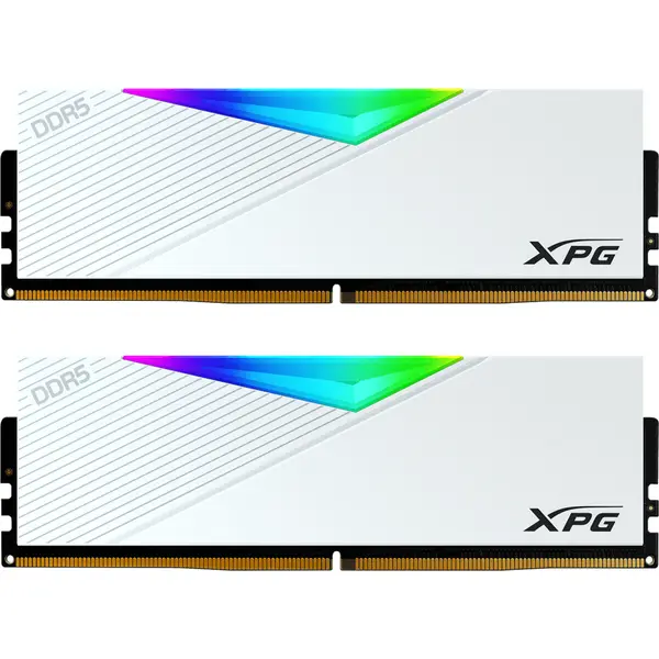 Adata Kit dual memorie RAM ADATA Lancer RGB, Capacitate DDR5 64GB (2 x 32GB), Frecventa 6000 MHz, CL 30, Alb