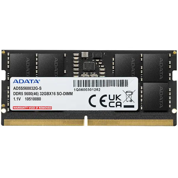 Adata Memorie RAM ADATA, Pentru Laptop, Tip DDR5, Capacitate 32GB, 5600 MHz, CL46, 1.1 V