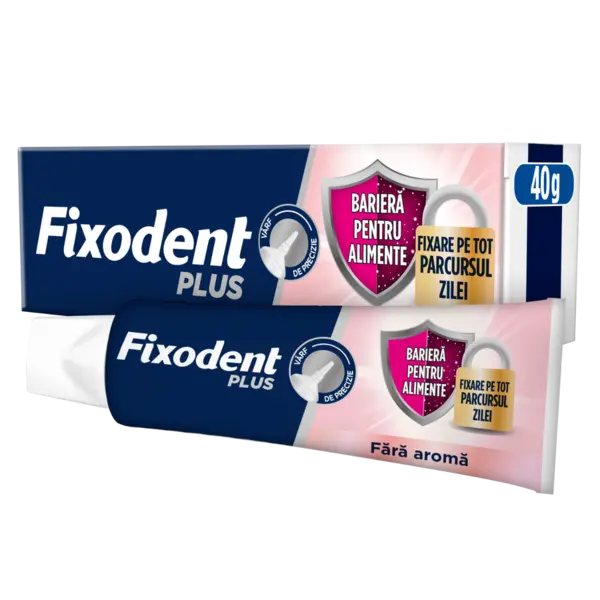 Adeziv pentru proteza dentara Plus Food Barrier, 40g, Fixodent